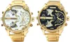 Golden New Clock Gold Fashion Men Watch Rostfritt Stål Quartz Klockor Armbandsur Partihandel Shiweibao Lyx Mäns Klocka Drop Shipping