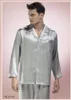 Новый 100% чистый шелк мужчины развалившись носить пижамы размер L XL XXL серый и бежевый