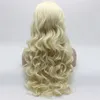 Iwona haar beige golvende lange pruik 51001613 half handgebonden hittebestendige synthetische kanten pruiken4584789