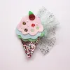 Ny Icecream Girl Glitter Filt Hair Clip Ice Cream Design Modish Girls Kids Hairpin Elegant Tjejer Hårtillbehör