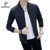 Vente en gros - Élégant Hommes Bomber Veste Hommes Slim Coupe-Vent Vol Casual Stand Col Vestes Manteaux Survêtement Mode Veste Homme1 Me