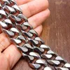 Top Quality High Polished Titanium Curb Fashion Jewelry CUBAN LINK CHAIN Necklace For Men 60cm Gold Silver