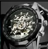 2024 Vincitore di lusso Automatico Scheletro Orologi da uomo Top Brand di lusso Moda Argento Relojes Hombre Orologio Orologi meccanici da uomo