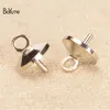 Boyute 200pcs Hot Sale Metal Brass Gold Rhodium Tone Bail Connector Pearl Bead Caps DIY Smycken Tillbehör