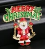 New Cartoon Christmas Brooches High Grade Alloy Oil drip Xmas Tree Santa Bell Snowman Brooch Pins Wholesale