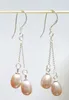10 par / partia Moda Displaces Pearl Kolczyki Silver Hook Dynda Żyrandol na Prezent Rzemiosła Biżuteria Purpurowy C002