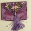 Handgjorda band Broderi Zipper Craft Bag Silk Brocade Smycken Presentpåse Coin Purse Korthållare Trinket Förvaring Ficka 12x9 cm