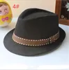 2017 جديد أزياء أطفال صبي فتاة محايد فيدورا قبعة التباين تشذيب بارد الجاز قبعة trilby قبعة M057