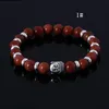 2016 Black Lava Stone Bead Buddha Armband för kvinnor och män Smycken Naturliga stenarmband Bangles Pulsas 11Color Mix B033