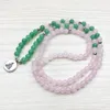 SN1132 Rose Quartz Lotus Bracelet Bouddhiste 108 Mala Yoga Bijoux Vert Aventurine Collier Amour Prospérité Chance Bijoux Livraison Gratuite