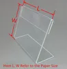 Advertising Display Clear Acrylic Plastic Sign Paper Label Card Price Tag Holder L Shaped Stand Horizontal on Table Larger Size T1.2mm 50pcs