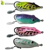 4 pz Gomma Morbida Rana Esche Da Pesca Colore Misto Groove Ganci Lama Topwater Galleggiante Snakehead Bass Fishing Esche Artificiali