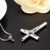 Collana con ciondolo con urna crematoria grande croce Jesu, accessori moda per cofanetto funerario con urna funebre commemorativa in 2 colori