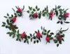 2 pcs Artificial Rose Flor Folha Guirlanda Hera Para Planta Parede Casamento Festa de Casamento Em Casa Escritório Bar Decorativo