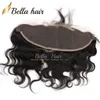 HD transparant/bruine kant frontale sluiting Braziliaanse lichaamsgolf 13x4 oor mens haar extensions Bella Hair Quality Sale 11a