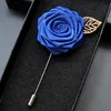 Rose Corsage Groom Brooch Pin Man Wedding Satin Flowers Boutonniere Prom Tuxedo Party Accessories Decorations Multi colors for choice