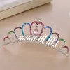 Kinderen Baby Meisjes Strass Tiara Hoofdtooi Kinderen Haar Sieraden Prinses Kroon Kammen Hoofdoor Bruiloft Accessoires Meisjes Hoofd 2013594