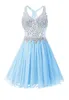 Kościk Crystal V szyfka szyfonowa niebieska sukienka do domu sukienki elegancka sukienka imprezowa3607307