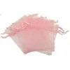 Smyckespåsar presentpåsar förpackningsarmband halsband Handikrafter Display Drawstring Lucency Candy Color Red Pink Yellow White 7 2981