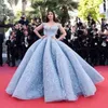 Sky Blue New Crystal Design 2019 Ball Gown Celebrity Prom Dresses Offshults Offshulder Length Lace Dress With8915496