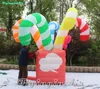 Cajas de dulces navideñas, caja Artificial inflable publicitaria colorida de 3m/5m con bastones de caramelo para eventos de promoción
