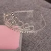 Enfeites de cabelo noiva enfeites meninas tiaras princesa crianças cocar de bebê cristal diamante coroa pente por atacado