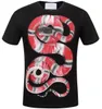 Camiseta blanca para hombre, Polo con estampado de serpiente 3D, Polos de manga corta de verano, camisetas de algodón de talla grande M ~ 3XL, color negro, envío gratis