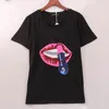 Venta al por mayor-Uwback 2016 nuevo estilo de verano camiseta mujer lentejuelas top harajuku mujeres camisetas rosa / diamante tallas grandes mujeres tops TB956