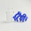 10mm 14mm 18mm glas adapter met plastic keck clip blauw wit mini dikke korte glazen waterleidingen voor roken