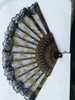 Chinese Style Lace Gilt Edge Plastic Fan Needlepoint Gold Butterfly Transparent Lace Plastic Handheld Folding Fans 60pcs / lot