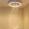 Lámparas de araña de cristal LED, lámpara colgante para escaleras, decoración de iluminación interior con lámparas de araña D70CM H200CM