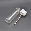 HONEYPUFF Clear/Brown Glass Snuff Metal Vial Spoon Spice Bullet Snorter Pill Box Storage Bottle Color Random Smoking Wholesale