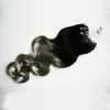 Prolunghe per capelli micro-onde brasiliane dell'onda del corpo del virgin Estensioni dei capelli T1b / ombre grigie Estensioni dei capelli umani 100g micro link
