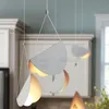 modern flying folded paper pendant lamp metal origami art iron LED hanging lighting cafe dinning room restaurant hotel bar suspension light