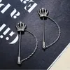 Men Silver Gold Crown Tiara Cross Crystal Chain Lapel Stick Pin Tie Hat Scarf Brooch suit Voutonniere button women Male Jewelry Broches