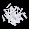 Wholesale- 500pcs Stiletto Long False Fake Nails Tips Manicure Artificial Nails Salon Half Cover Tips White/ Clear /Natural/Beige Choose