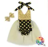 Sirène Paillettes Barboteuses Bébé Tutu Combinaisons Filles Jupe Halter Body Dos Nu Été Mode Onesies Enfants Bébé Enfants Vêtements J269