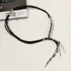 Multilayer Leather Necklace for Women Girls Alloy Feather Chokers Necklaces Bohemian Jewelry
