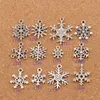 Big Christmas Snowflake Urok Koraliki Gorące Wisiorki 100 sztuk / partia 19x24mm Tybetański Silver Moda Biżuteria DIY L738