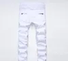 Jeans en gros de la mode masculine de haute qualité de haute qualité jeans jeans hommes en détresse moto denim joggers lavés jeans plissés pantalon noir w