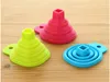 100pcs/lot Fast shipping Silicone Foldable Collapsible Style Funnel Hopper Kitchen cozinha cooking tools Accessories gadgets