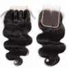 8A Virgin Human Hair Lace Closure Brazilian Peruvian Malaysian Indian Straight Body Wave Loose Deep Water Natural Wave Kinky Curly Closures