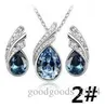 Ensemble de bijoux en cristal autrichien de haute qualité avec collier en strass et boucles d'oreilles Fashion Femmes Bijoux en cristal Ensemble Z061