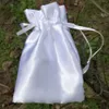 Witte zijde vlek sieraden cadeau tas 7x9cm 8x10cm 9x12cm 10x15cm pack van 100 partij snoep gunstzak aangepaste logo pouches