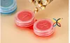 500sets/lot Colourful Contact Lens Box Holder Container Case Soak Soaking Storage Eye Care Kit Double Case Lens Cases Free DHL shipping