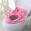 Children kids toilet seat cute cartoon kids baby toilet seat ring Baby Travel Potty Portable Toilet Ring with armrest kid394