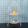 2 lagen ronde witte kant cupcake ijzeren cake stand verjaardagsfeestje hotel decoratie bruiloft torens dressert