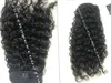 Human Hair Ponytail European Kinky Curly Hair Extensions 120gram Wrap Around Clip In Pony Tail Remy Hair 10-22 Inches