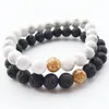 8mm Natural Lava Stone Healing Strands Beaded Charm Bracelets Unisex For Men Women Yoga Fashion Lover Jewelry