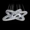 Moderne Kronleuchter Kristall Diamant Ring LED Kristall Kronleuchter Licht Pendelleuchte 3 Kreise unterschiedlicher Größe Position